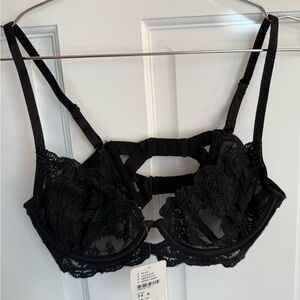 NWT Free People Black Lace Strappy Bra